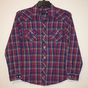Roper plaid pearl snap western shirt